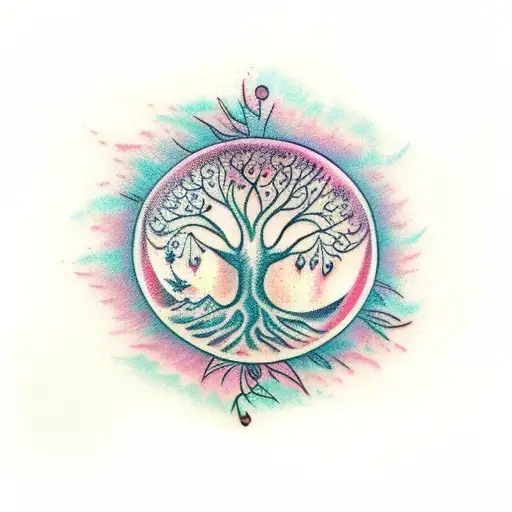 Delicate Tree Of Life Blowing In Wind