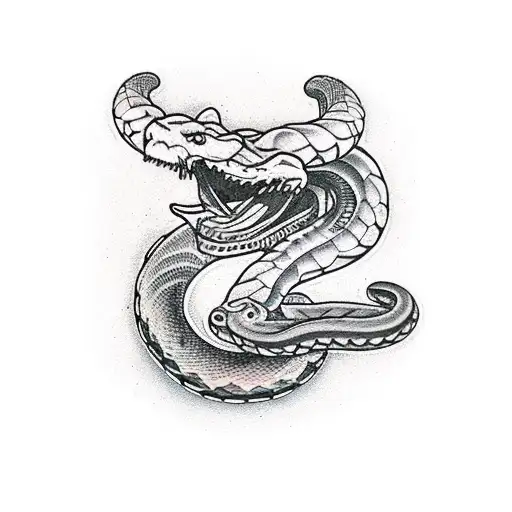 Rattlesnake Curled Around Chief Skull