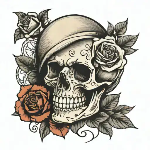 Skull And Rose