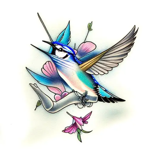 Bluejay And Humming Bird