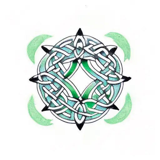 Celtic Knot With A Green Emerald For Forarm
