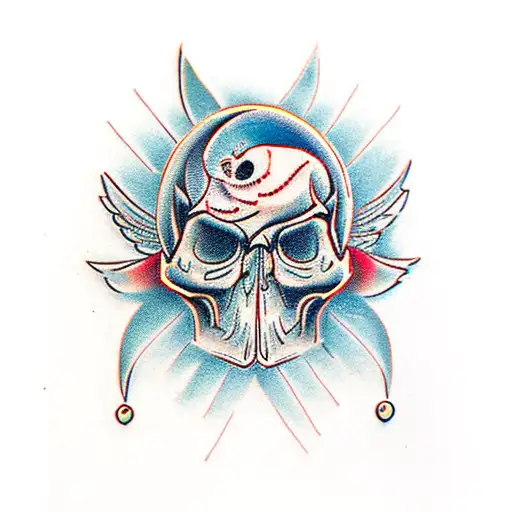 Nightingale Bird Holding A Human Skull