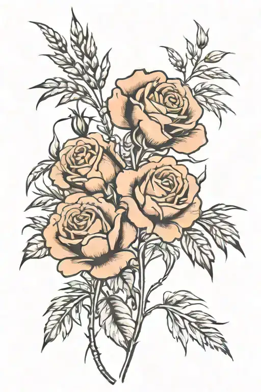 Rose Surrounded By Reedgrass