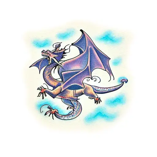 A Dragon Flying Over An Abandoned City With Paranormal Activity