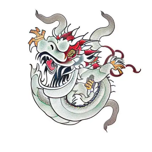 Chinese Dragon With A Monkey And Pig