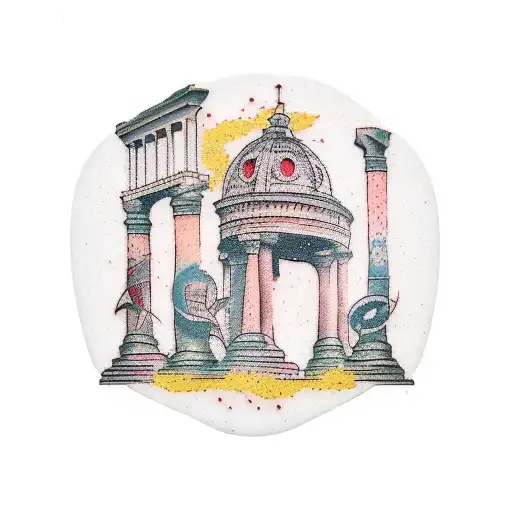 Roman Pillars Slight Crumbling