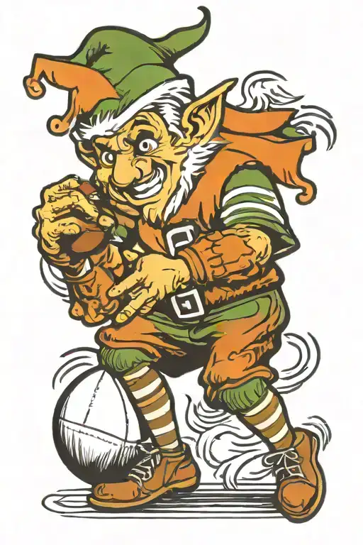 Browns Mascot Elf Spiking Football