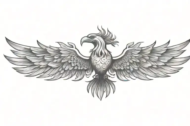 Arabic Phoenix Rising From The Ashes