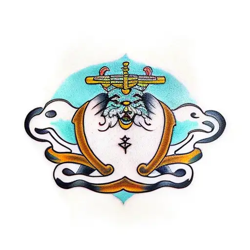 A Traditional Tattoo Of Vintage Sword