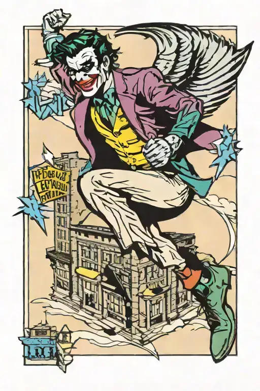Joker Nightwing Jumping Off A Building