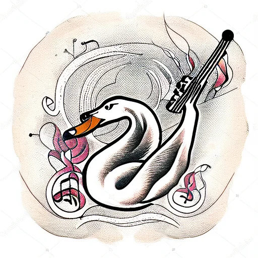 Swan With Guitar And Microphone