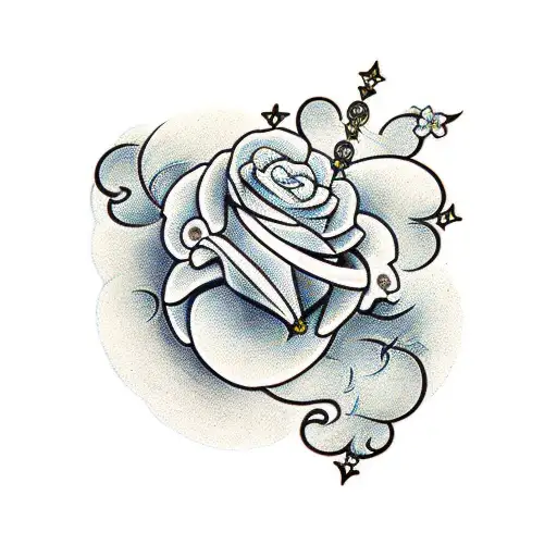 Line Of Roman Numerals Surrounded By Forget Me Nots