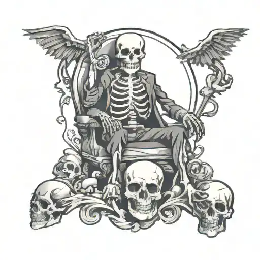 Spooky Background Dad Died 2015 With Skeletons Sitting