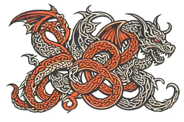 Celtic Knot With Dragon Wrapped