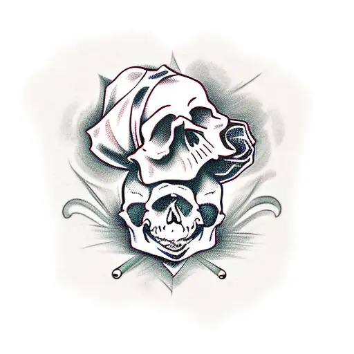 Drunk Skull With Rose