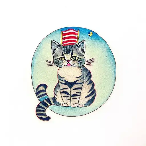 Cat Sitting On Top Of A Tree