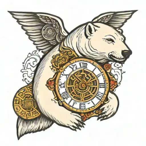 Polar Bears Buddha Cannon Clock