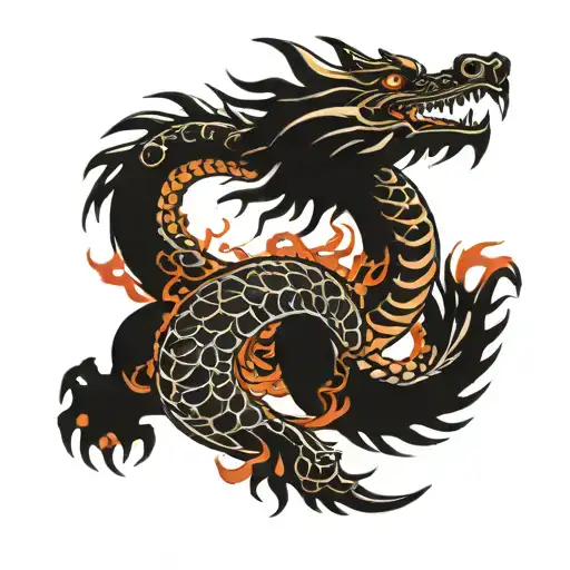 Traditonal Dragon Wrapped Length Wise