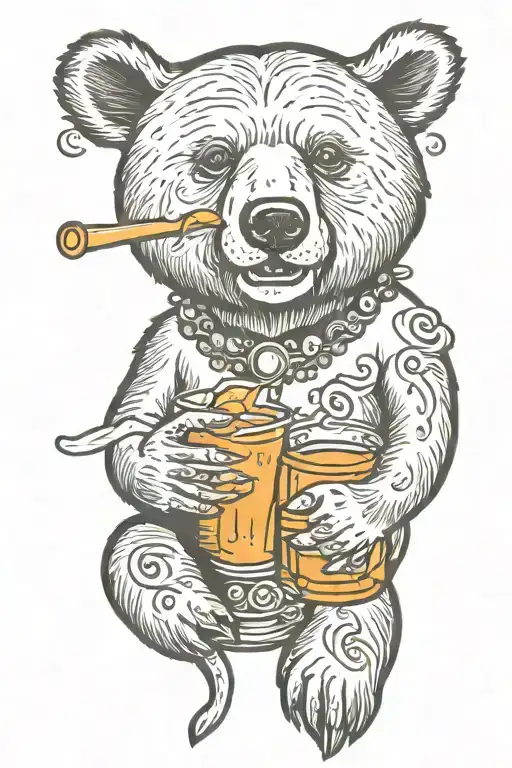 Bear Drinking Tequila