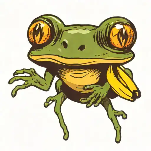 Frog Holding A Banana