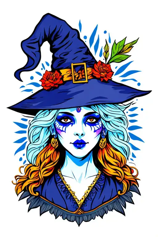 American Traditional Ranni The Witch With Blue Spirit Face