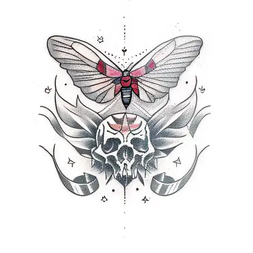 A Tattoo Design Featuring Ellie's Knife And Moth On Joel's Guitar From The Last Of Us Tattoo