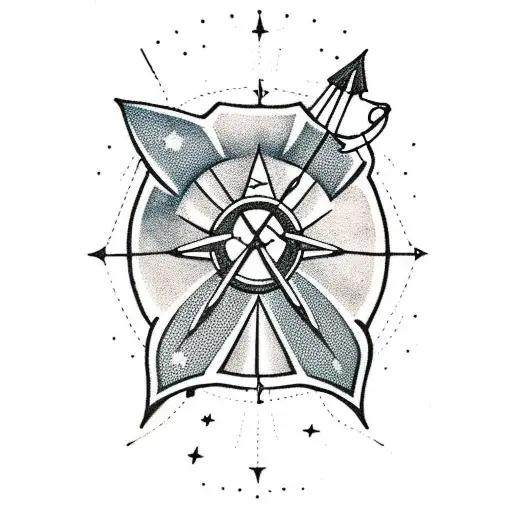 A Constellation Of Sagittarius With Arrows And A Bow