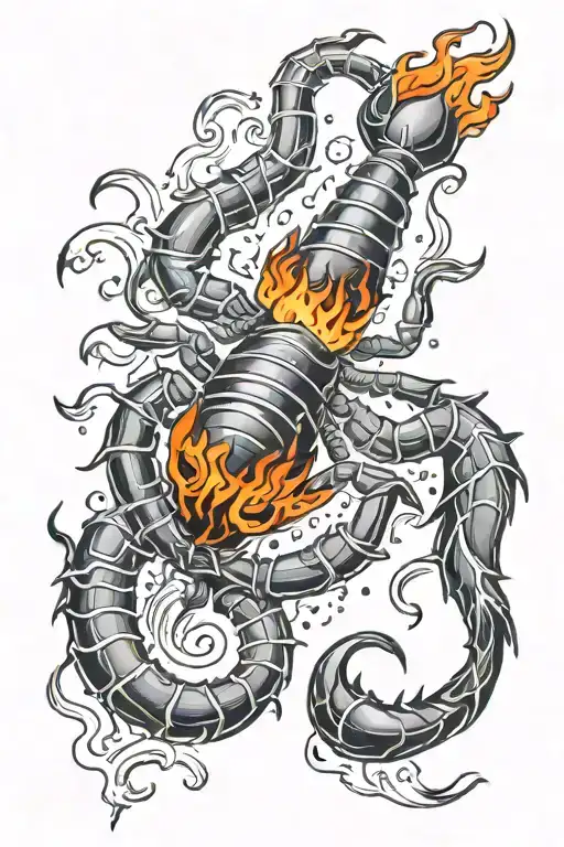 Scorpio Zodiac Sign With Water And Fire Inside