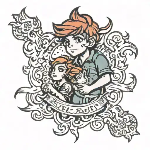 Fire Boy Water Girl Game Character Tattoo But Make It Fire Girl Water Boy