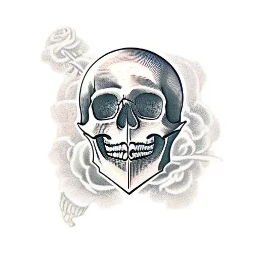 Skull And Its Mounth Is A Vintage Microphone