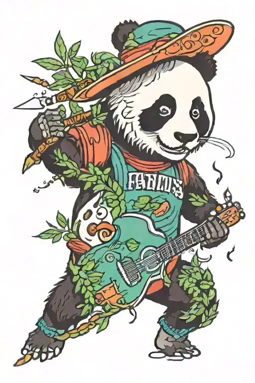 Panda Smoke Weed Guitar Made