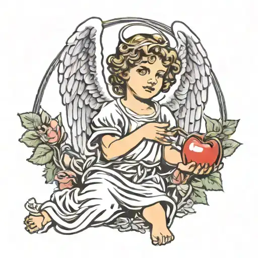 Angel Holding Apple