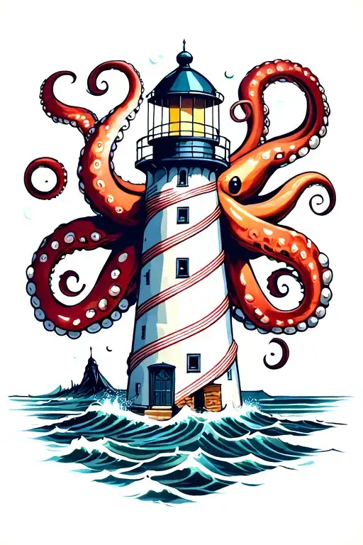 Lighthouse Wrapped In Octopus