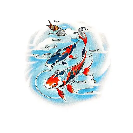 Koi Fish Among Clouds