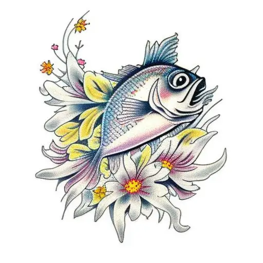 Fish Covered With Flowers