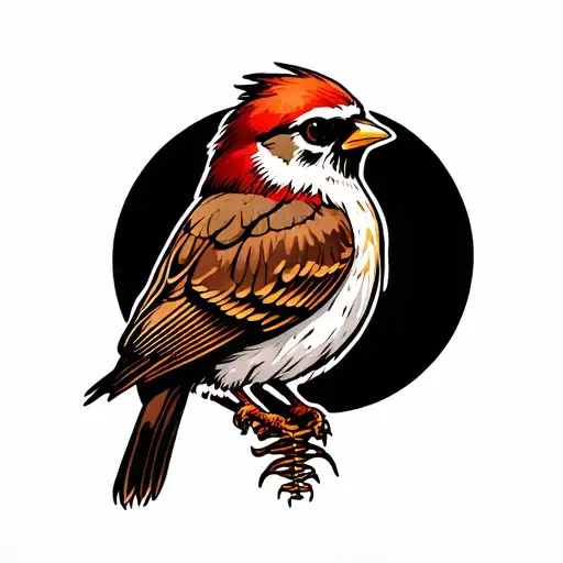 Sparrow With A Skull Head And Spine