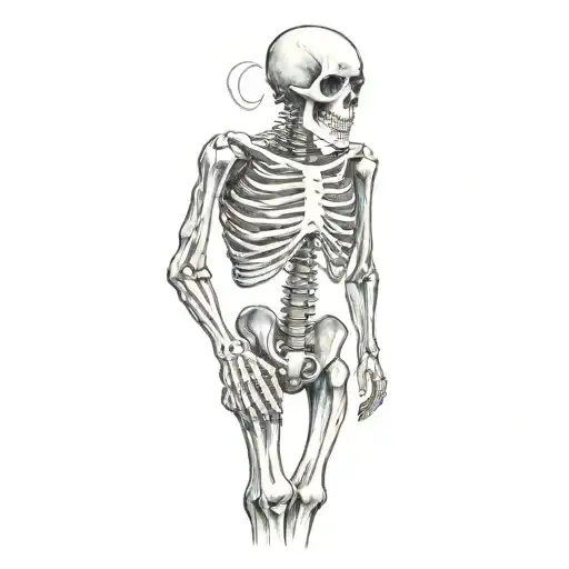 A Man With A Tattoo Of A Skeleton On His Sleeve
