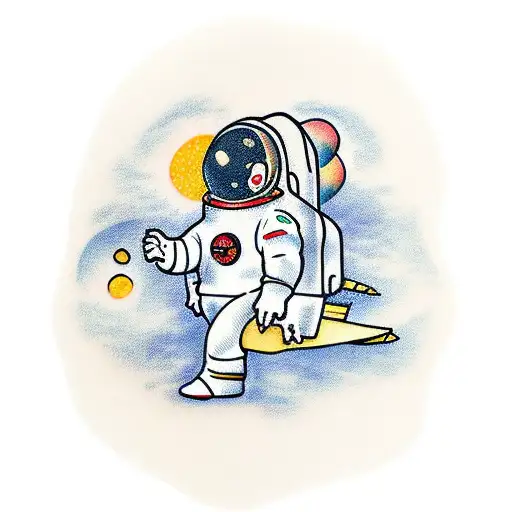 Astronaut Mooning Pizza