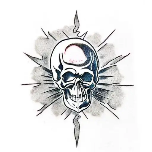 Skull Ripped In Two Parts