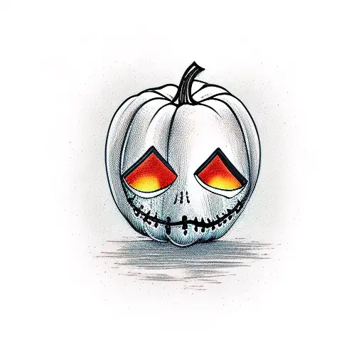 Pumpkin Patch With Jack Skellington And A Hawk