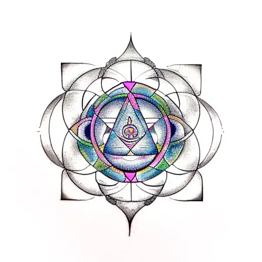 Tantric Symbol Sacred Geometry Moon Cycle Full Sleve