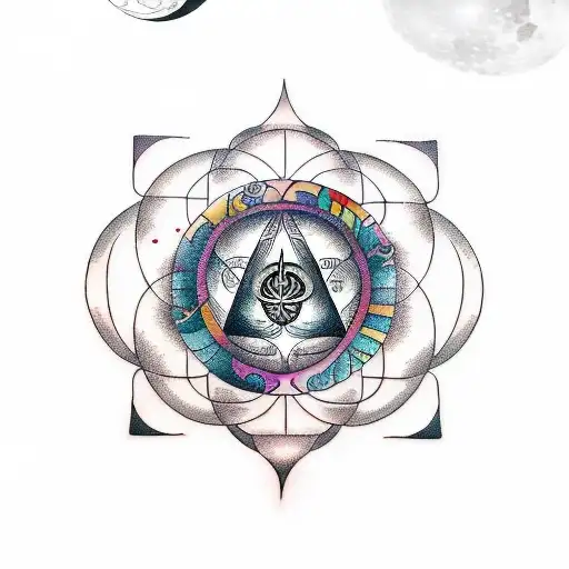 Tantric Symbol Sacred Geometry Moon Cycle Full Sleve