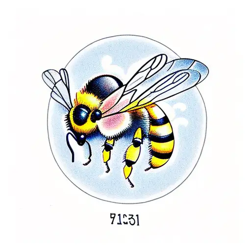 Bee In Front Of A House