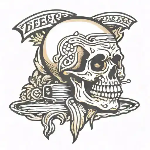 Beer Surf Skull