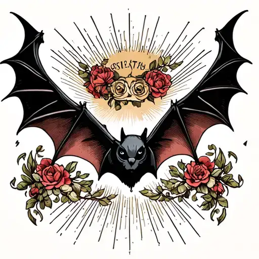 Bat With Wings Spread Wide