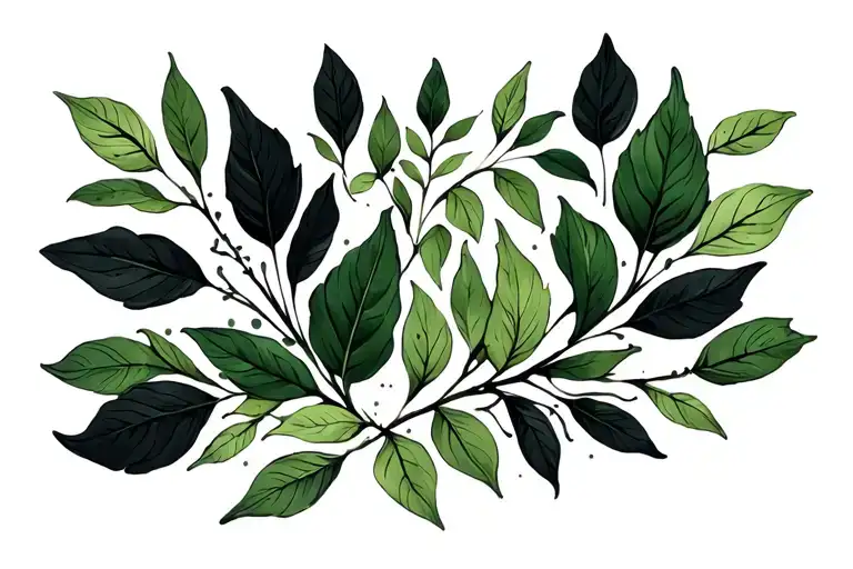 Dark Green And Black Leaves