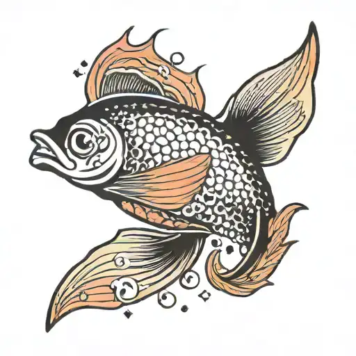 Japanese Fish With Moon And Star