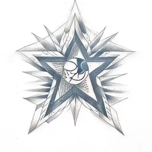 Imperfect Star With Five Tail In One Line