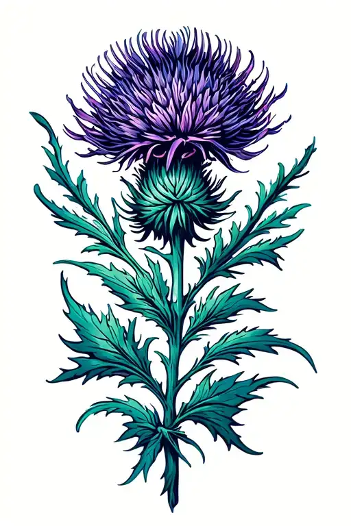 Scotish Thistle And Time