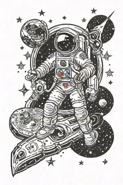 Astronaught Near Black Hole